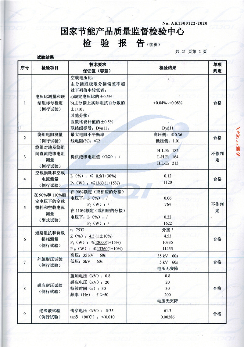 高低压试验报告-S11-1250青县青县青县油浸式变压器-2.jpg